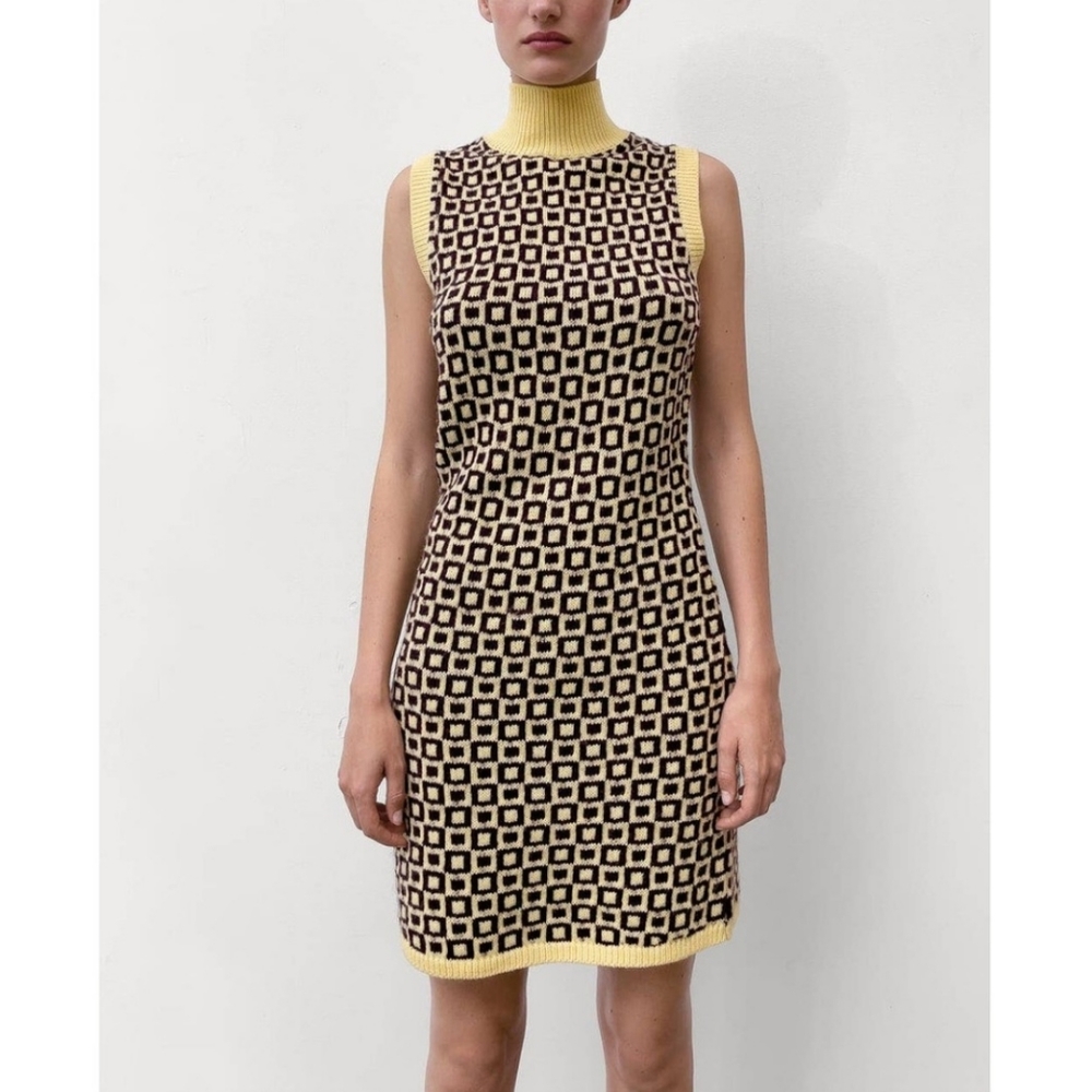 Geometrical Jacquard Knit Dress Zara